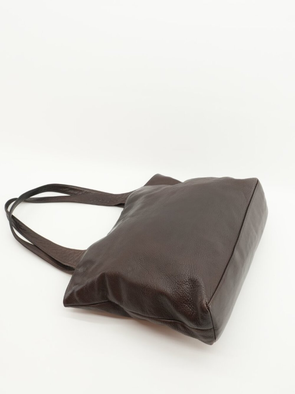 Large Leather Tote School Office Weekender Bag 90s Satchel Brown Travel Purse - Picture 15 of 15